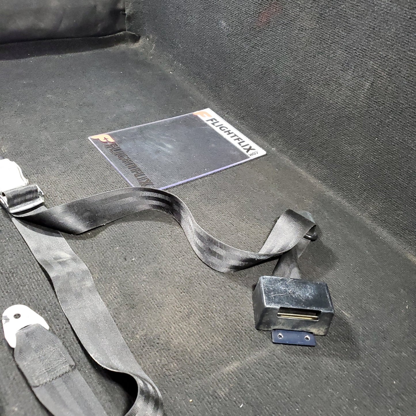 Seatbelt, 3 Point Shoulder Restraint, Flip Handle, Inertia Reel, Black